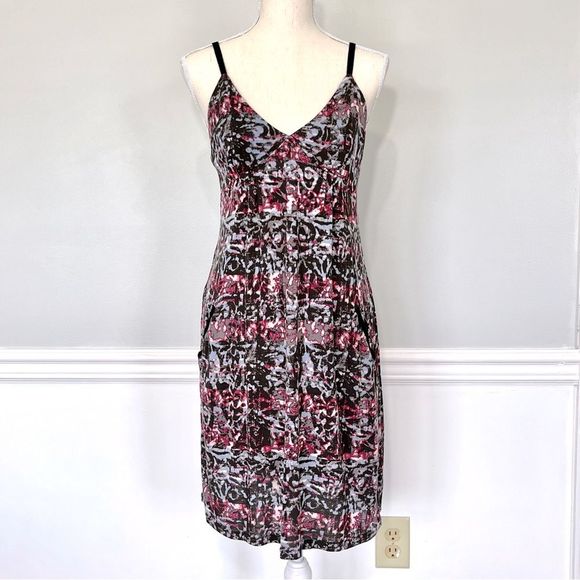 Silence + Noise Abstract Print Tank Mini Dress Large - Picture 1 of 12